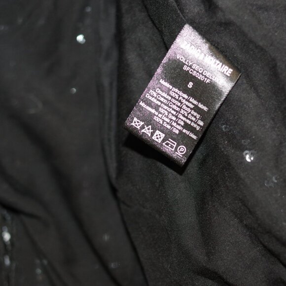 Zadig & Voltaire deluxe Black and Silver Textured Blazer sequins women size S - Picture 16 of 17